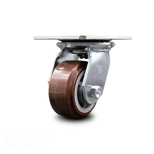 4 Inch Heavy Duty Top Plate Polyurethane Swivel Caster with Ball Bearing SCC